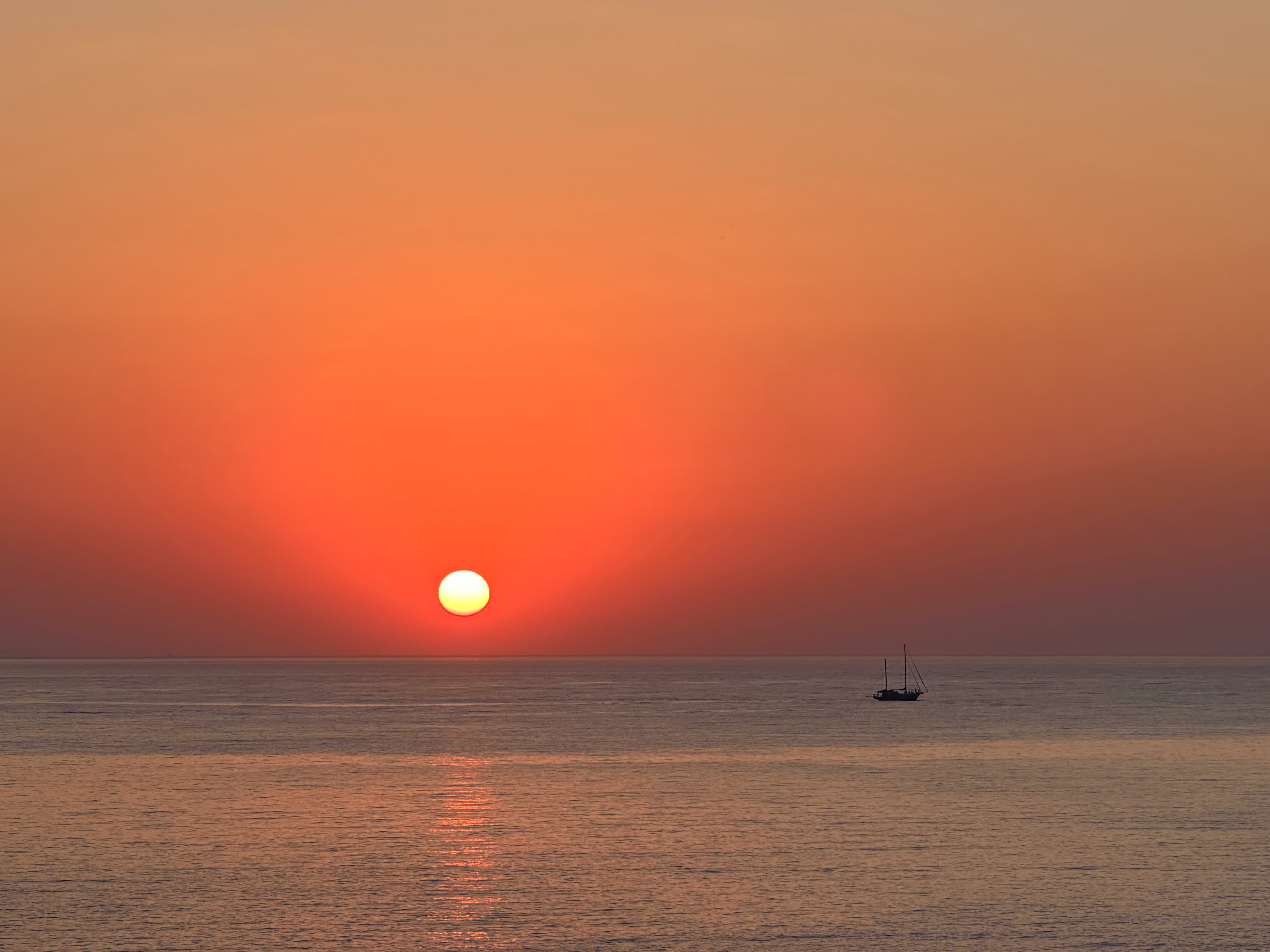 Sunset over the Aegean from the villa